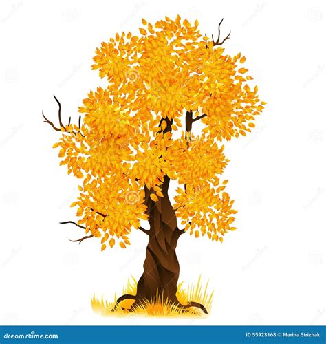 Vector Autumn Tree Isolated On White Vector Stock Vector