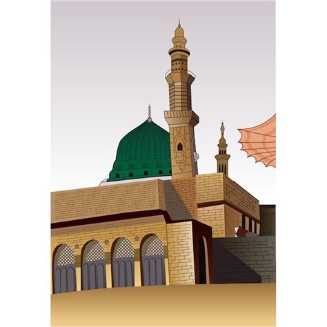 Ilustraci N Vectorial De La Mezquita De Madina Masjid Nabawi Vector