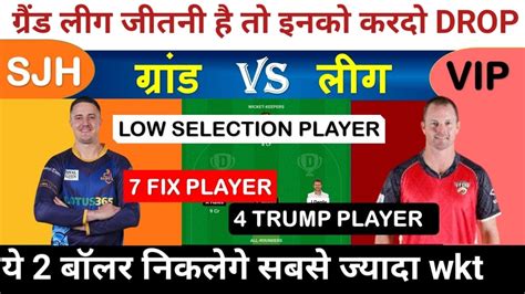 Sjh Vs Vip Dream11 Team Sjh Vs Vip Dream11 Team Prediction Il20