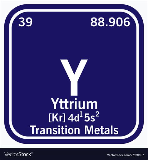 Yttrium Periodic Table Elements Royalty Free Vector Image