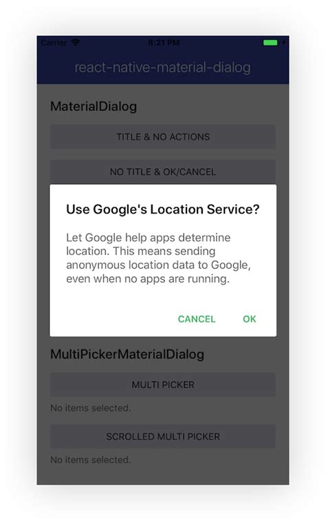 React Native Material Dialog Npm