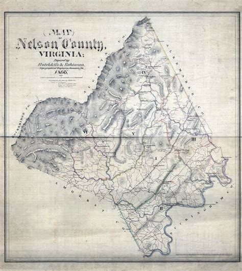 1866 Map of Nelson County Virginia Family Names Genealogy - Etsy