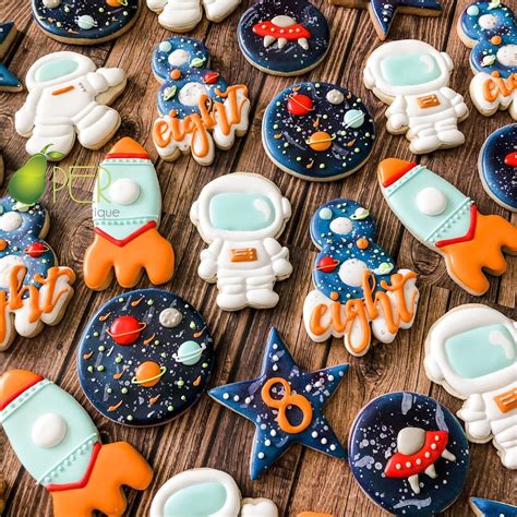 Space Themed Birthday Cookies Birthday Cookies Astronaut Cookies Etsy