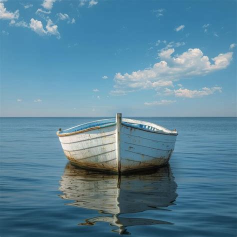 White Boat Floating on Water | Premium AI-generated image