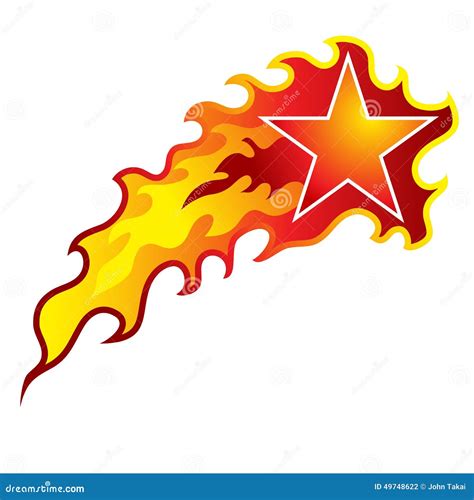 Flaming Shooting Star Stock Vector Illustration Of Clip 49748622