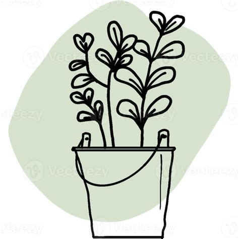 Doodle Plant with Freeform Shape 21599186 PNG