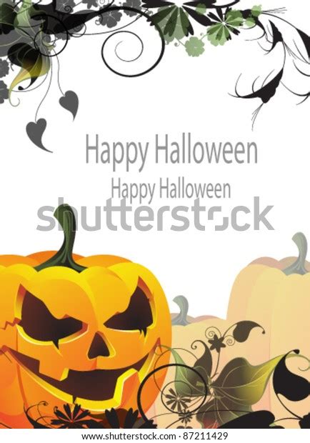 Grinning Pumpkin Head On Abstract Floral Stock Vector Royalty Free