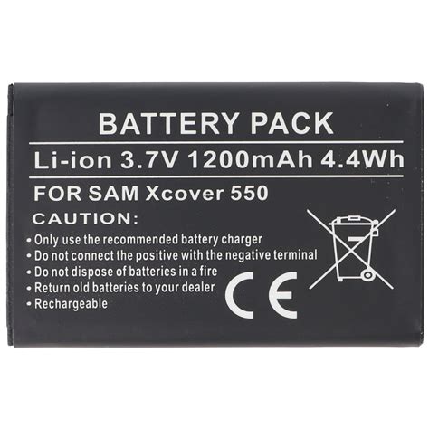 Akku passend für Samsung Xcover 550 Li Ion 3 7V 1200mAh 4 4Wh