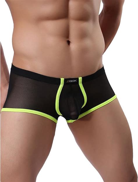 Zdhoor Mens Sheer See Through Bulge Pouch Boxer Briefs Shorts Swim