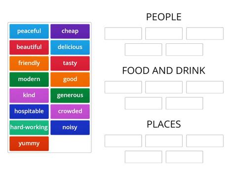 Ff3 Unit 1 Lesson 2 Hometown Adjectives Group Sort