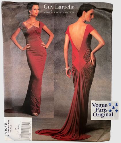 Vogue Paris Original V Guy Laroche Evening Dress Sewing Pattern