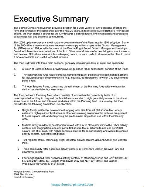 Executive Summary Template Executive Summary Example Executive Summary