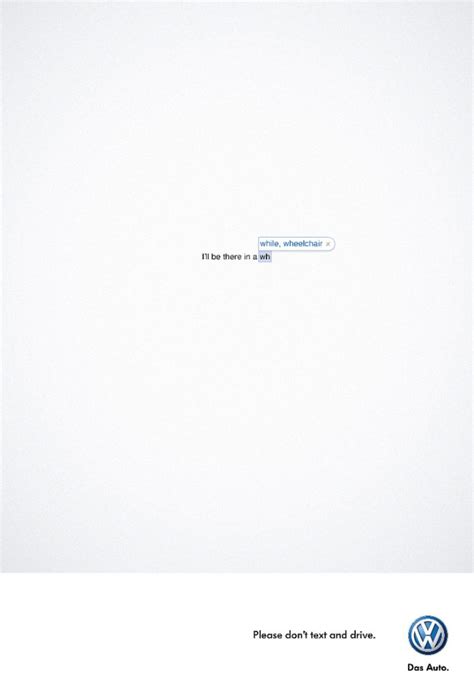 VW Texting Ad Dont Text And Drive Print Ads Text