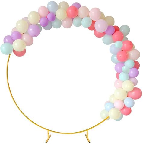 YOGRTECH Round Backdrop Stand 7 2 Ft Golden Circle Wedding Arch Balloon