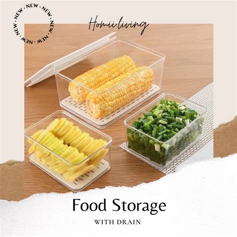 Jual Homii Sp Sauce Kitchen Food Storage With Drain Kontainer Kotak