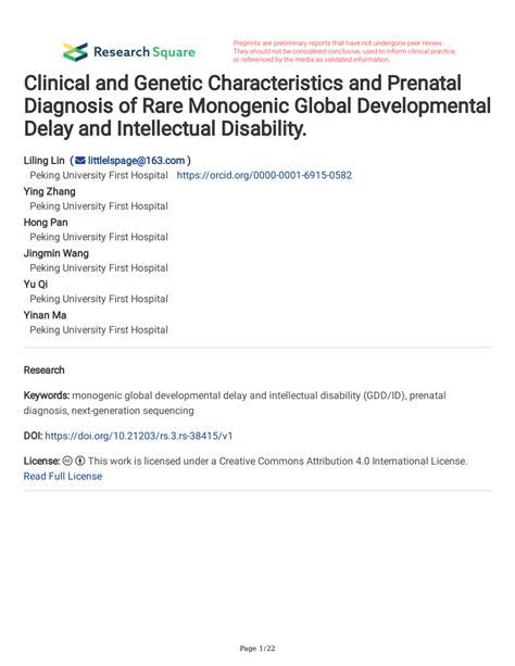 Pdf Clinical And Genetic Characteristics And Prenatal Diagnosis Of