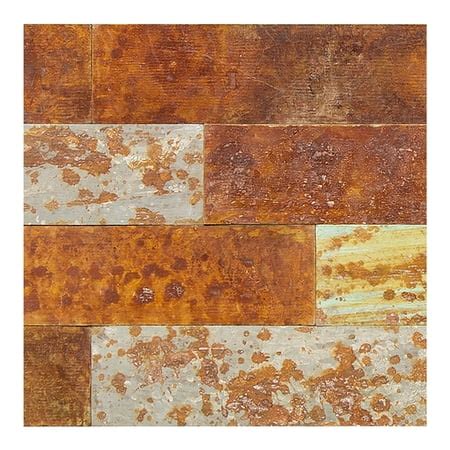 Aspect Peel & Stick Distressed Metal Panel (6X6 Inch Sample, Tarnished ...