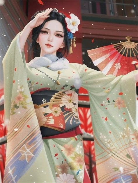 Geisha Art Japanese Geisha Anime Love Couple Asian Style Art Girl