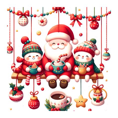 Santa Claus Christmas Bell Cute Cartoon Illustration Santa Claus