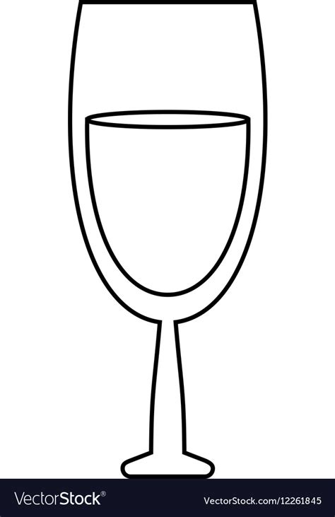 Glass Red Wine Drink Outline Royalty Free Vector Image