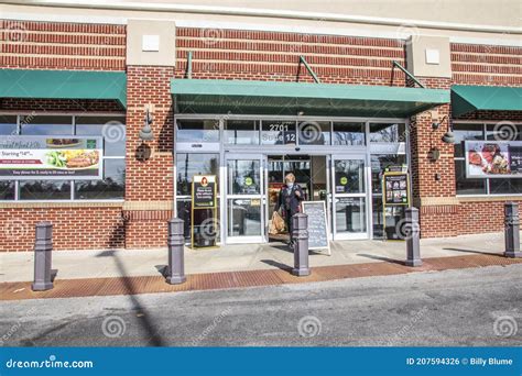 The Fresh Market Retail Grocery Store Entrance Senior Wearing a Face ...