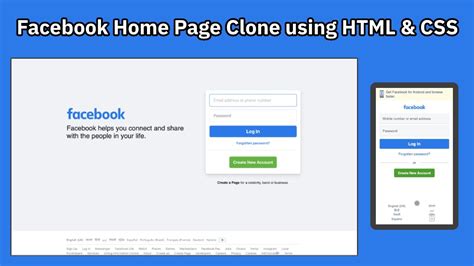 Facebook Clone Home Page Using Html Css Responsive Design Youtube