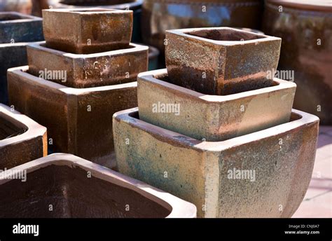 Ceramic pots in many colors, shapes, and sizes Stock Photo - Alamy