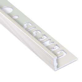 Genesis Straight Edge Aluminium Brushed Silver Tile Trim Straight