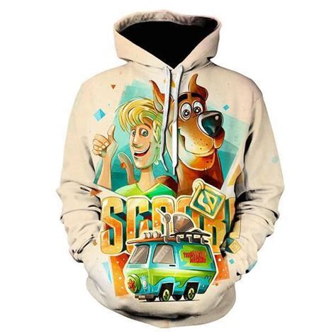 Streetwear homme Dessin animé Scooby Doo 3D sweats à capuche imprimés