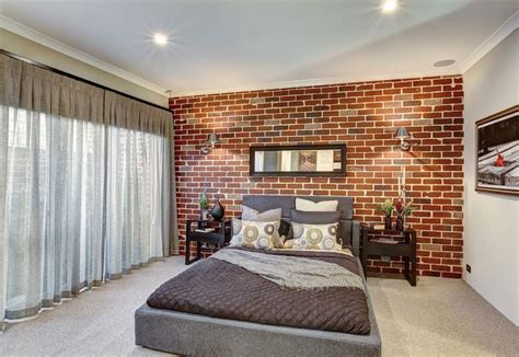 Brick Print Wallpaper Bedroom Design