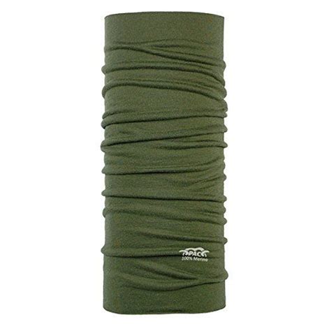 P A C Merino Wool Olive Multifunktionstuch Merinowoll Schlauchtuch