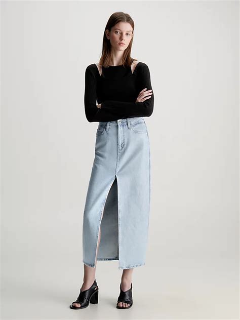 Coated Denim Maxi Skirt Calvin Klein® J20j2232211aa