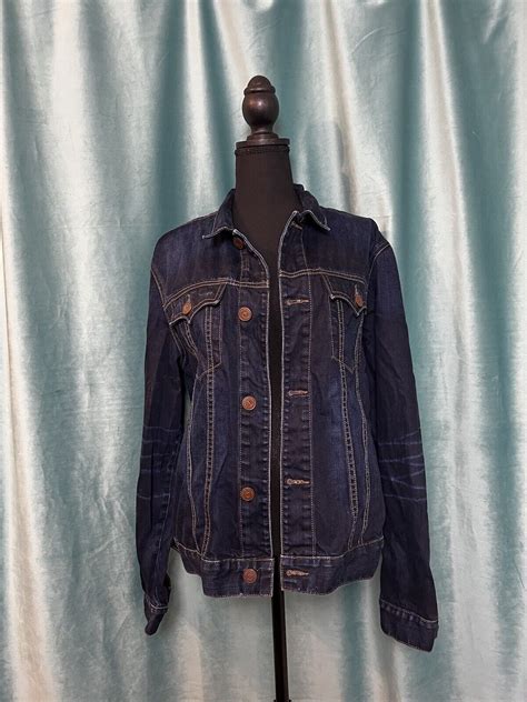 True Religion Men S Danny Slim Denim Jacket Dark Size Gem