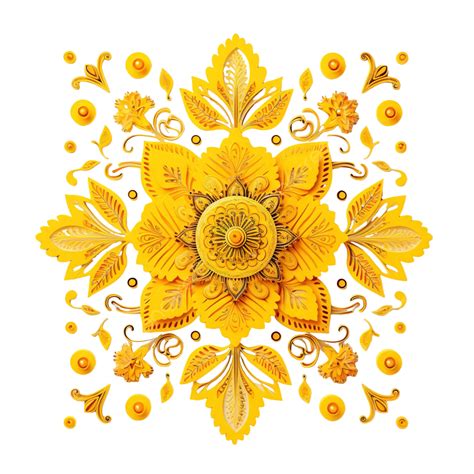 Happy Diwali Traditional Yellow Decorative Card Design Shubh Diwali