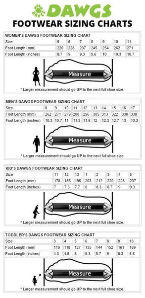 Size Charts – Dawgs Footwear Australia - Official Dawgs Australia site