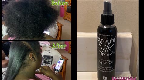 How To Get Natural Hair Silky And Straight Straight Silk Spray YouTube