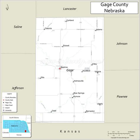 Map of Gage County, Nebraska - Thong Thai Real