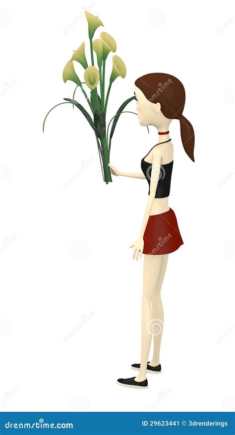 Cartoon Girl With Cala Lilly Stock Photo Cartoondealer