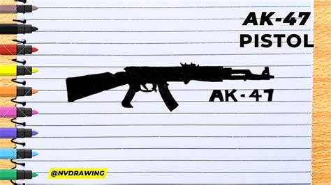 Pistol Ak Drawing How To Draw A Pistol Ak Drawing Realistic Gun