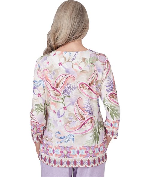 Alfred Dunner® Garden Party Paisley Floral Border Top Blair