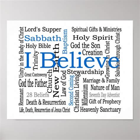 28 Beliefs - Seventh-Day Adventist Poster | Zazzle.com