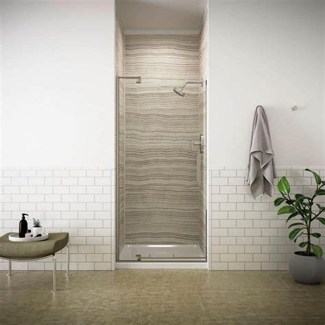 KOHLER Revel 36 In W X 70 In H Frameless Pivot Shower Door In