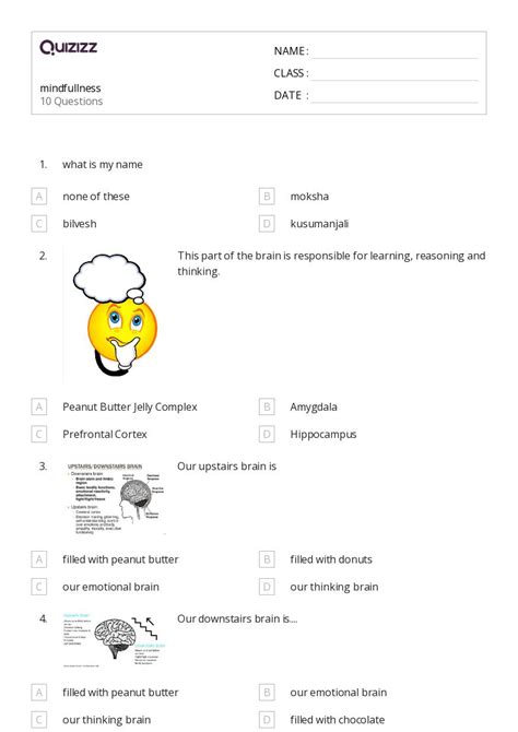 Social Emotional Worksheets For Th Class On Quizizz Free Printable