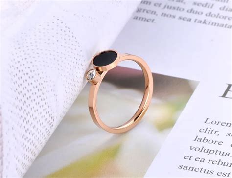 Lokaer Trendy Titanium Stainless Steel Black Acrylic Rings For Women