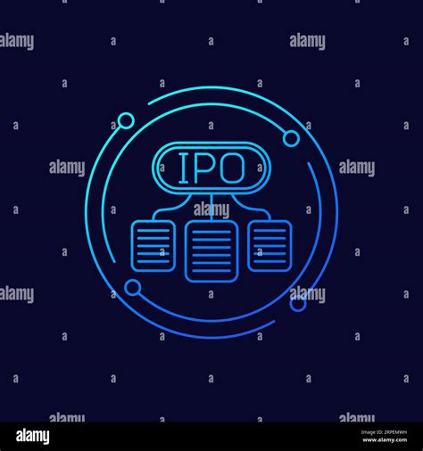 Ipo Icon Initial Public Offering Linear Design Stock Vector Image