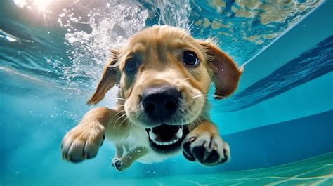 Premium AI Image | Puppy swimming