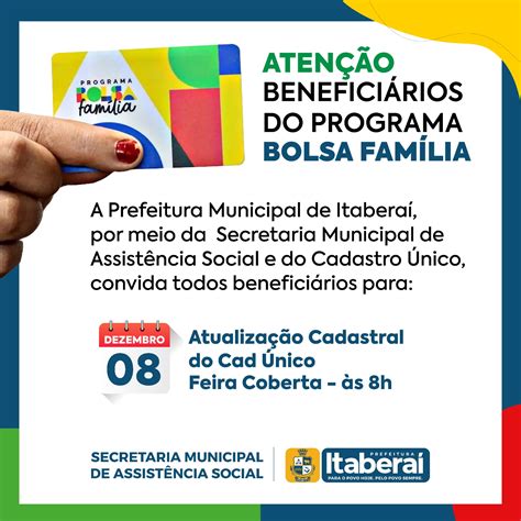 Convite Para Todos Os Beneficiários Do Programa Bolsa Família Prefeitura De Itaberaí