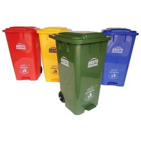 HDPE Plastic Dustbin With Wheels And Pedal 65 LTR Capacity 50 L At Rs