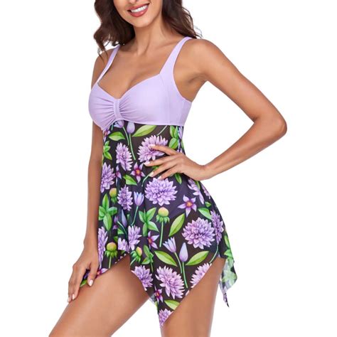 Tponi Cute One Piece Swimsuit For Women One Piece Elastic Purple