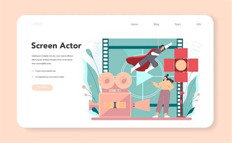 Banner web de actor y actriz o página de destino Vector Premium